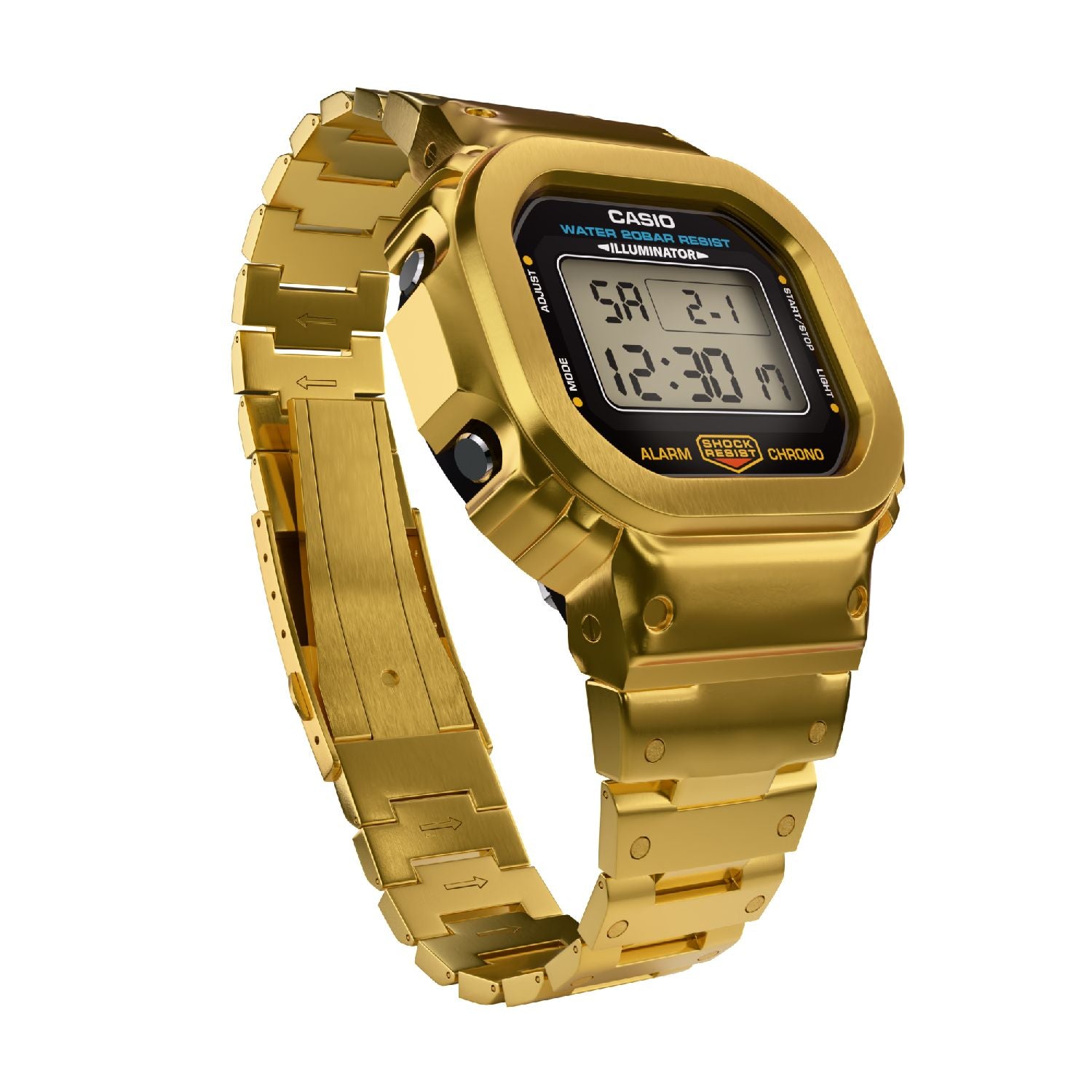 Gold Casio DW5600 Custom Metal G-Shock Mod Cool View