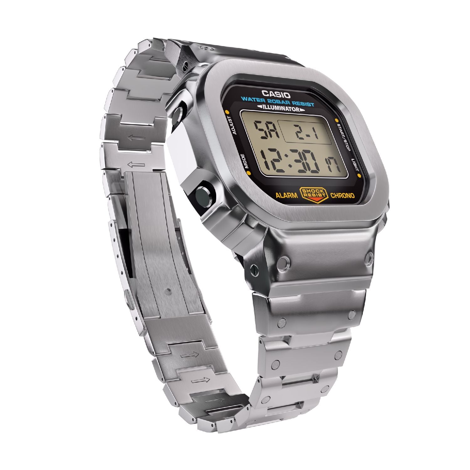 Silver Casio DW5600 Metal G-Shock Mod Cool View