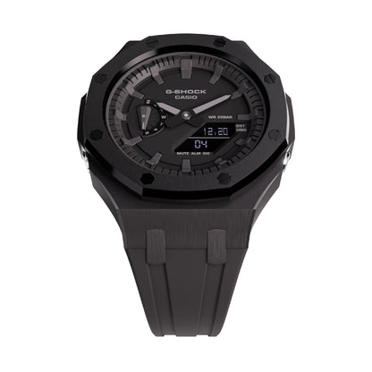 Casioak Mod Royal Oak Casio G-Shock GA-2100 Black Metal Steel Watch GA2100