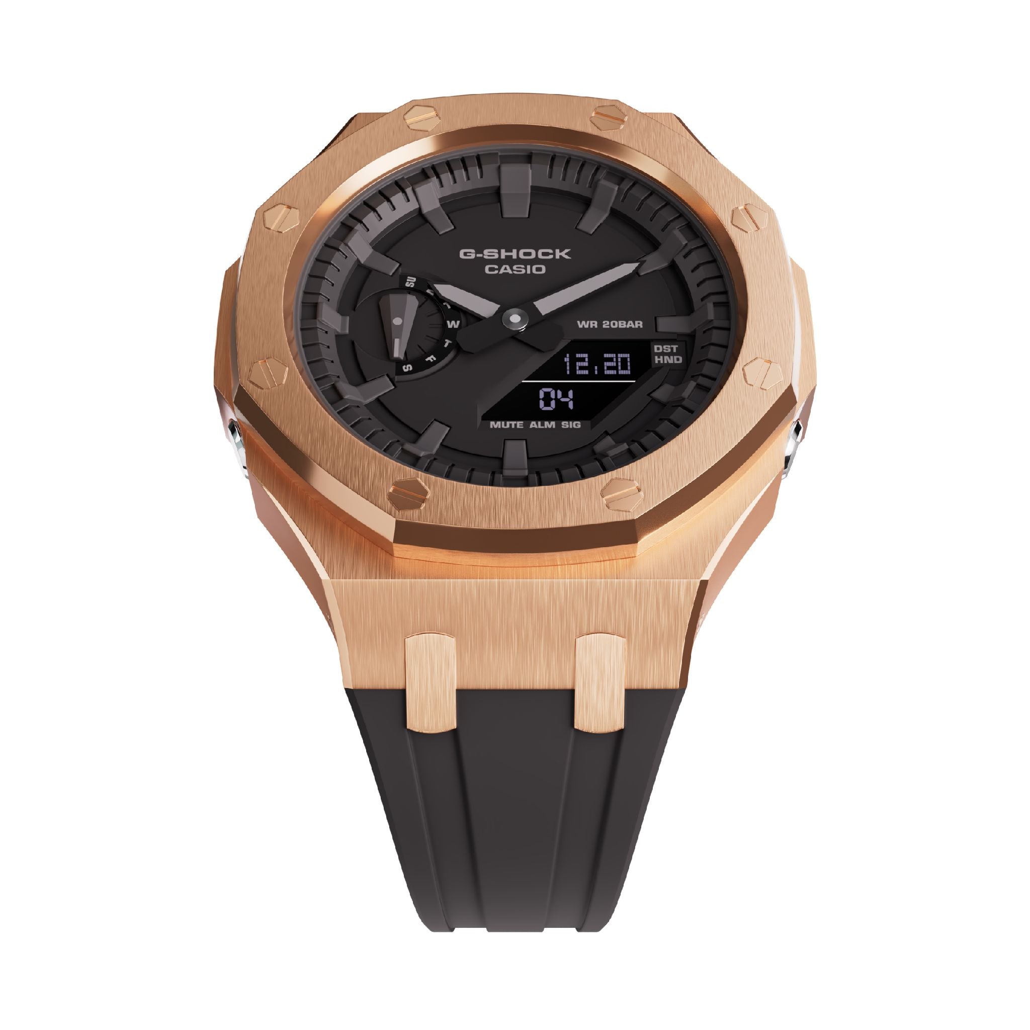 Casioak Mod Royal Oak Casio G-Shock GA-2100 Rose Gold Steel Watch GA2100